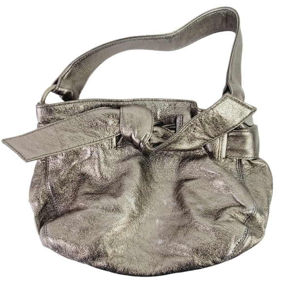 Kooba Handbags - Kooba Elisha Bronze Metallic Leather Mini Bow Bag